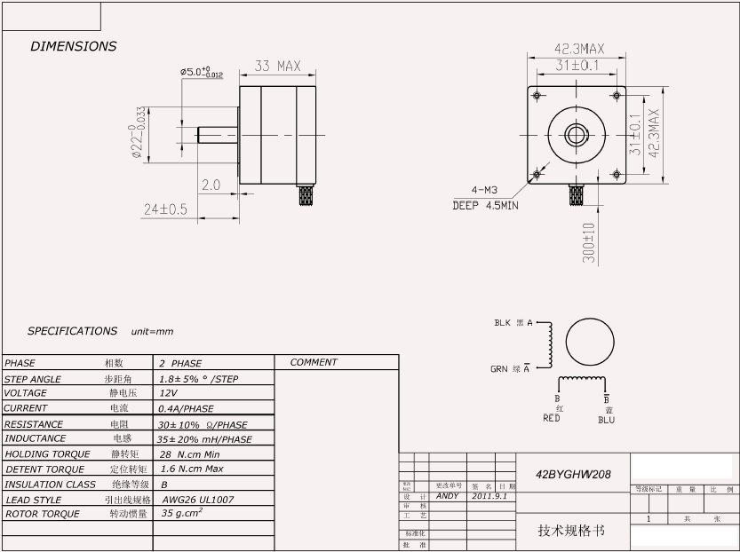 Nema 17 Stepper Motor Wiring