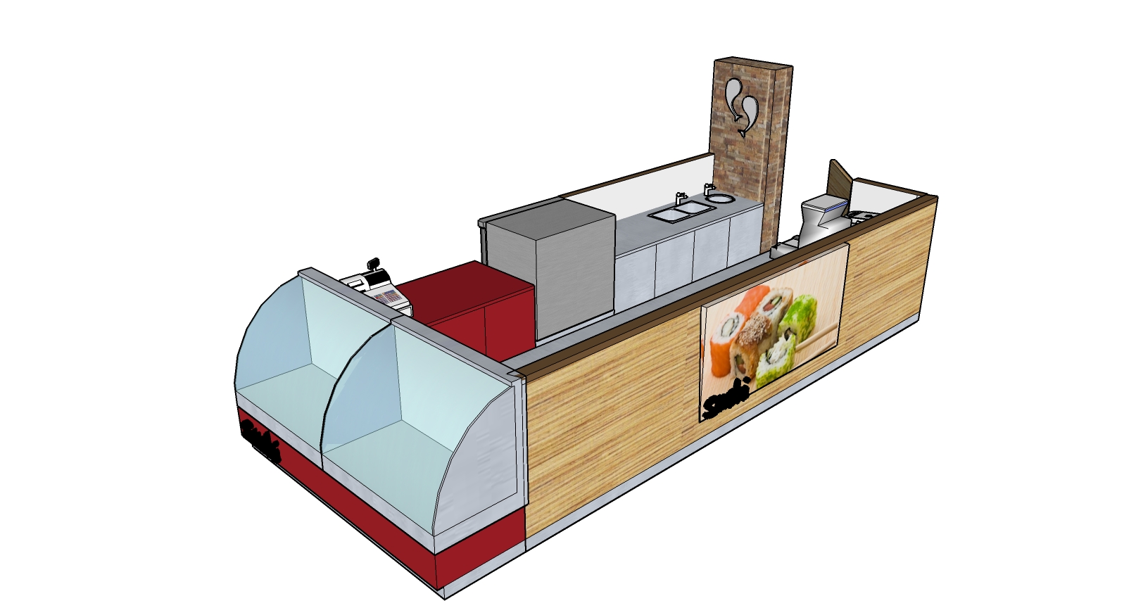 Sushi Kiosk Darwin 3D Mdel Design by Hodgkison Darwin Architects