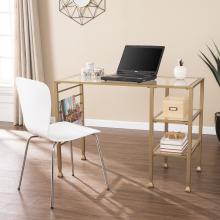 Jaymes Gold Metal/Glass Writing Desk