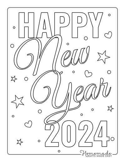 Coloring Page New Year 2024 - Image to u