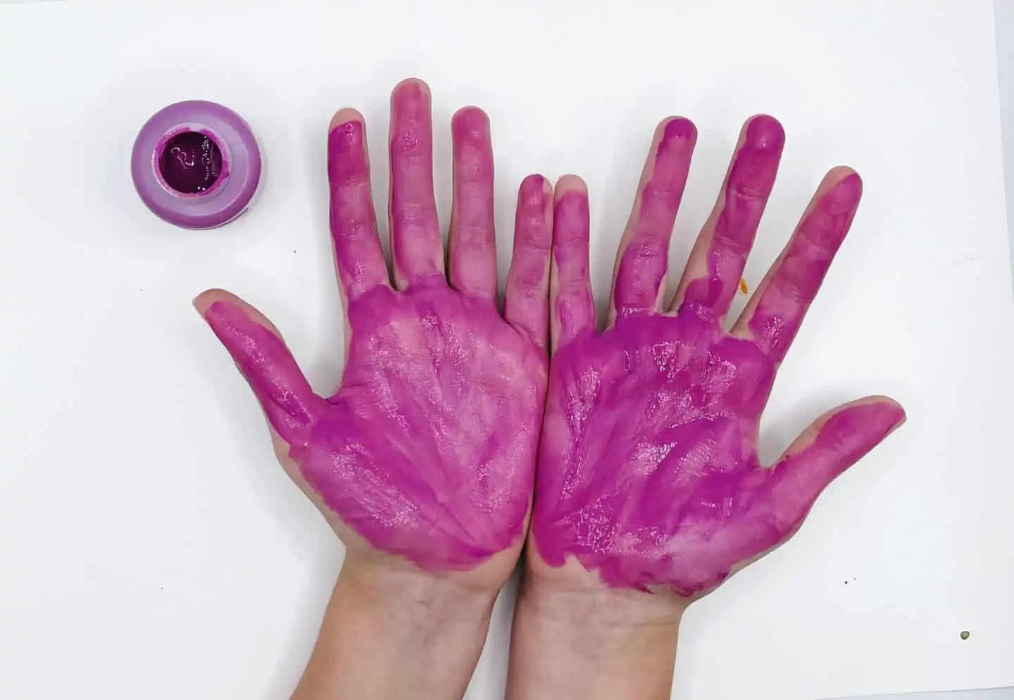 2 purple handprints