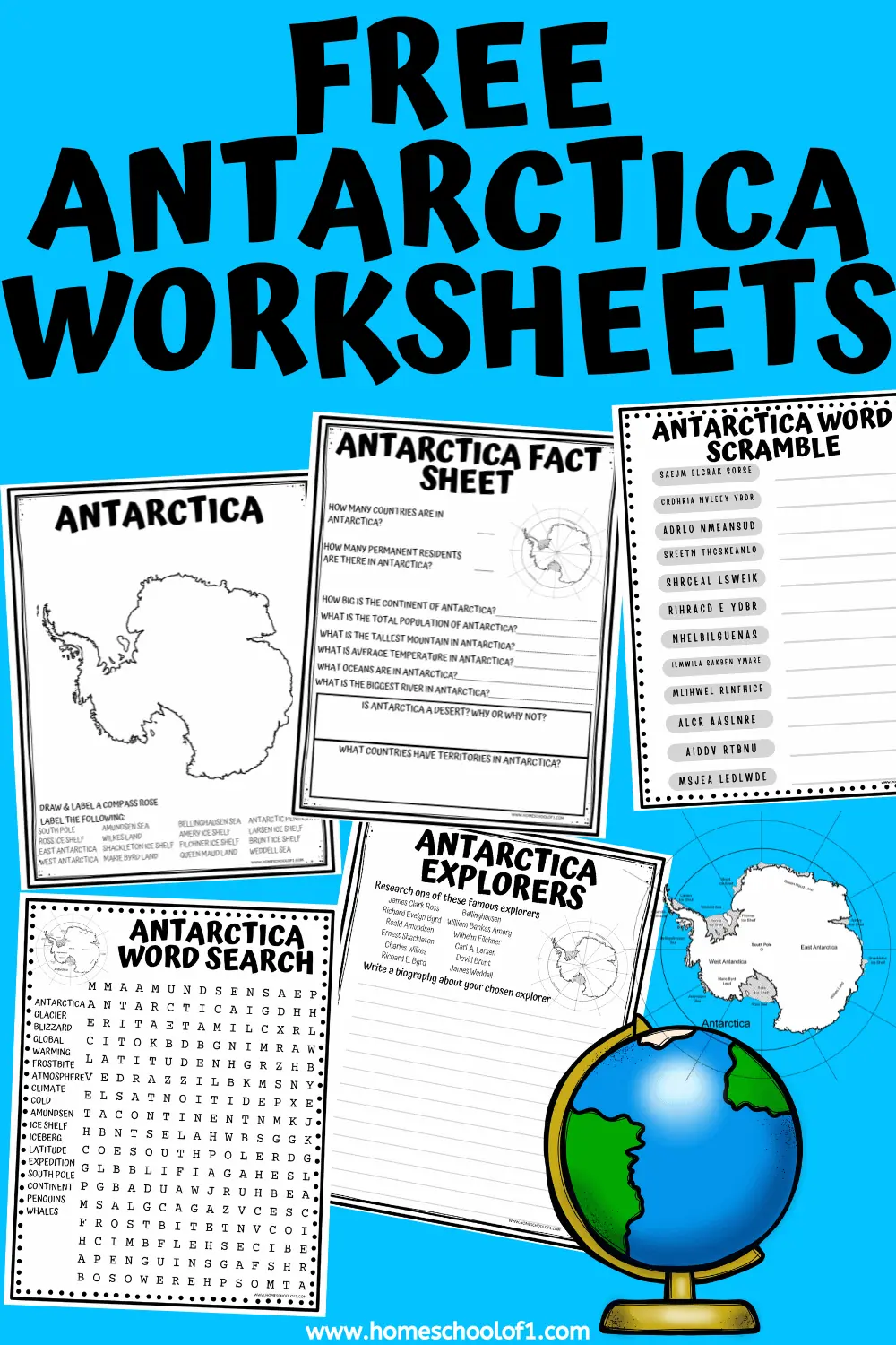 5 Free Antarctica Worksheets (free printables) - Homeschool of 1