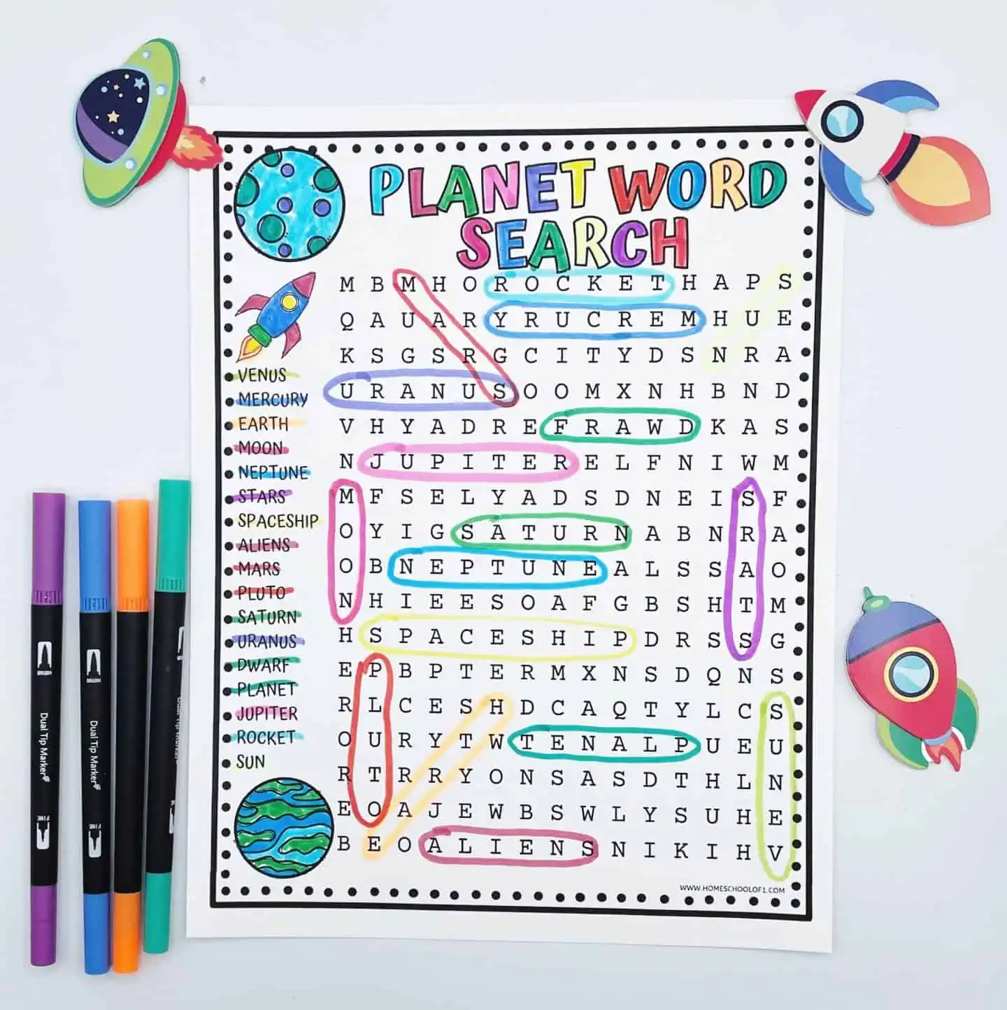 free planet word search