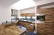 Kitchen Partes by Mateja Cukala Oak Veneer Kitchen Set with Daring Glass Addition and Stainless Sink