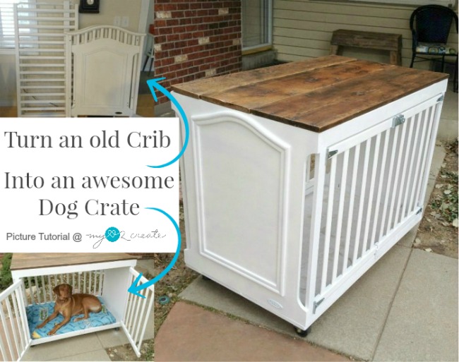 21 Stylish Dog Crates - Upcycled Crib to Dog Crate by MyLove2Create