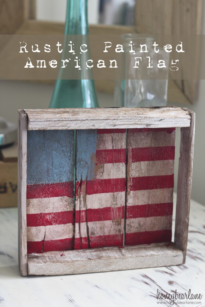 rustic painted American flag