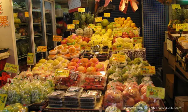 Ladies Market Hong Kong - fruit stands