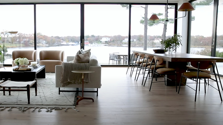 Living room and dining room