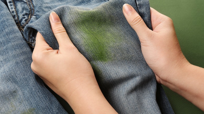 Grass stains on jeans