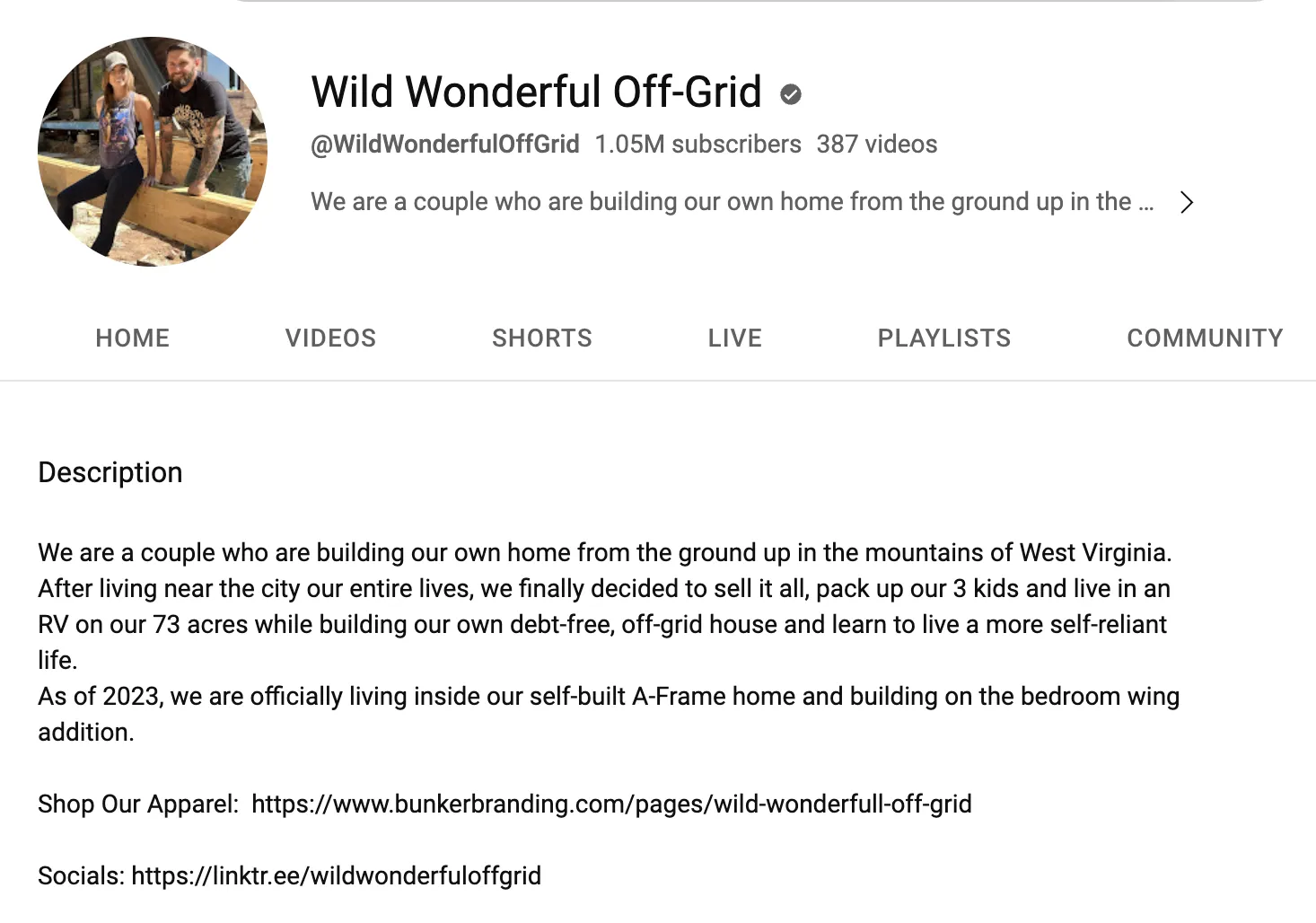 youtube description, wild wonderful