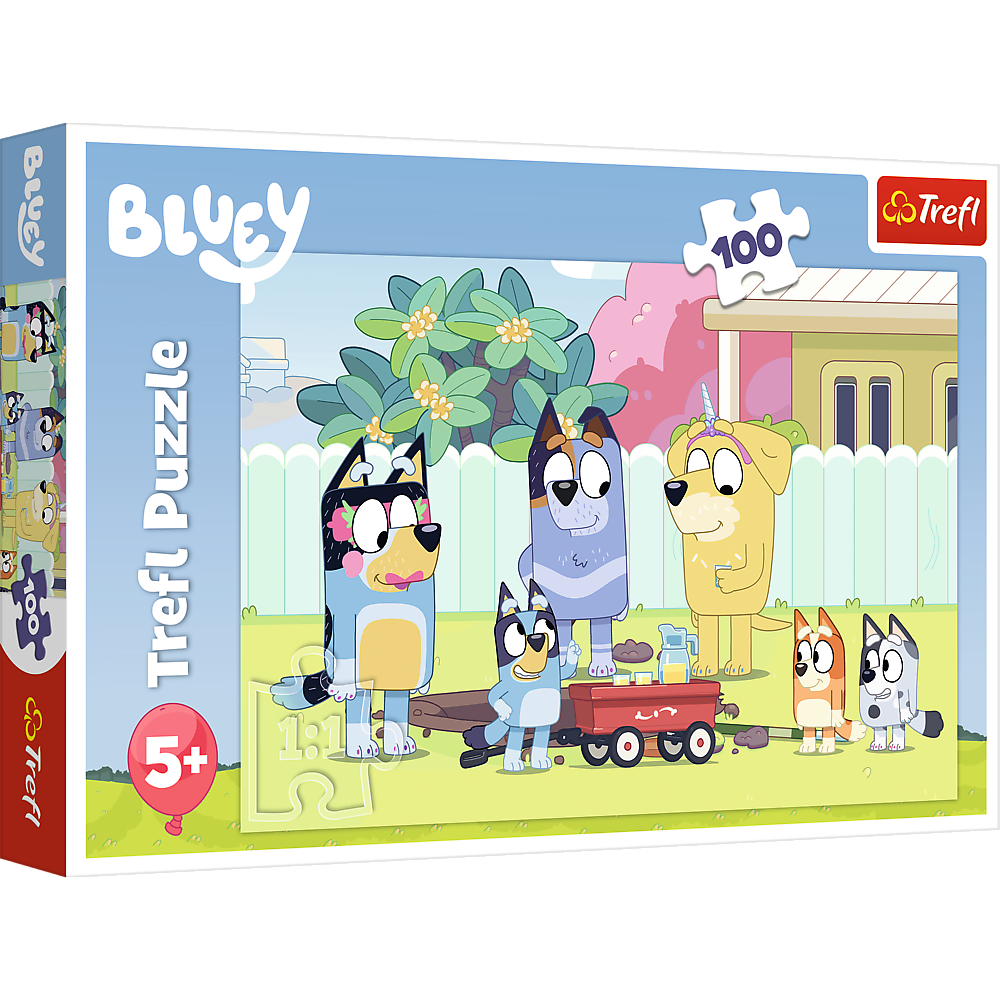 Puzzle 100 Bluey Wesoły dzień Bluey - Hurtownia Biały