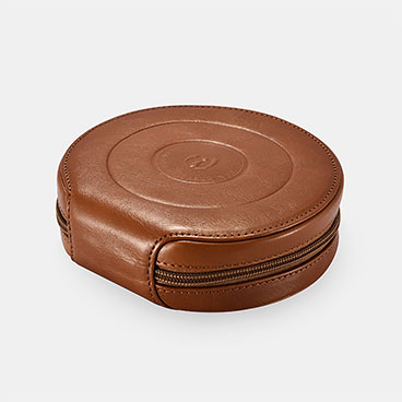 Real leather Portable Round CD Storage Bag