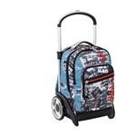 Zaino Trolley Trye Seven 7.1 Urban Rock Jet Black. Nero-Azzurro