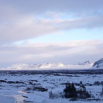 Thingvellir covered in snow