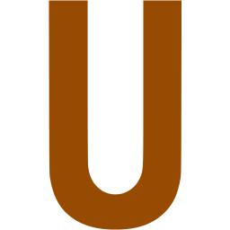 Brown letter u icon - Free brown letter icons