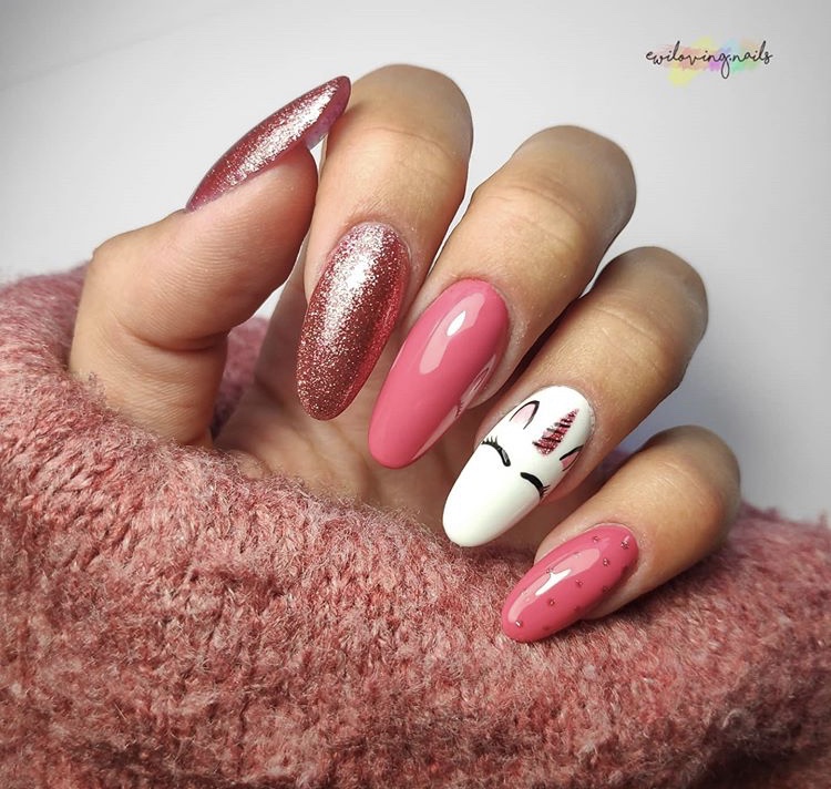 Cute Pink Long Nails