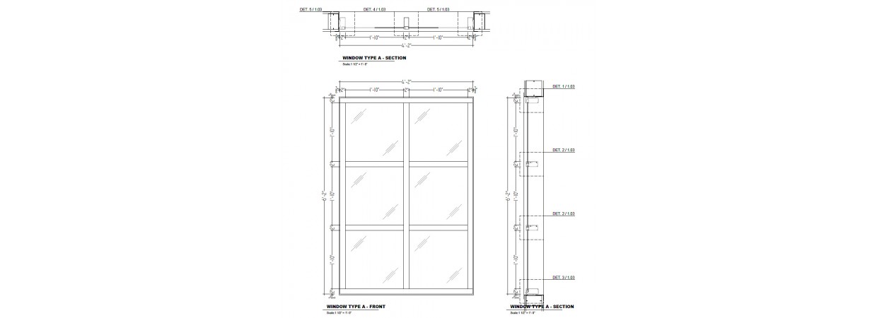 Aluminum frame windows shop drawings