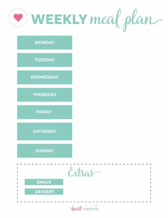 FREE Printable Weekly Meal Plan Templates - I Heart Naptime