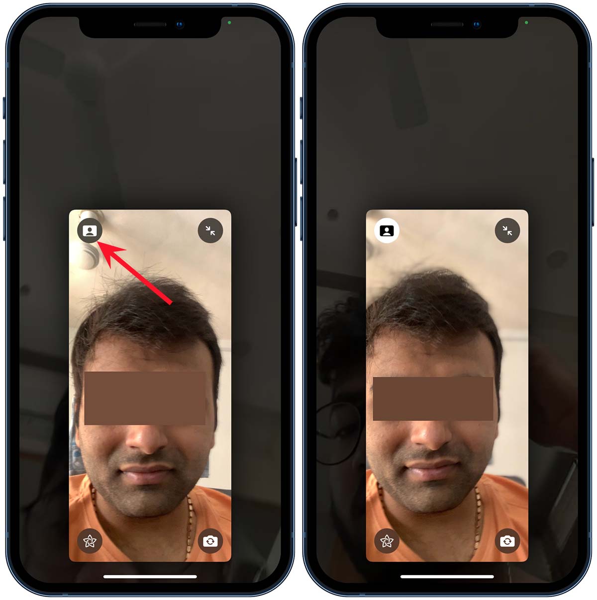 portrait mode in facetime video