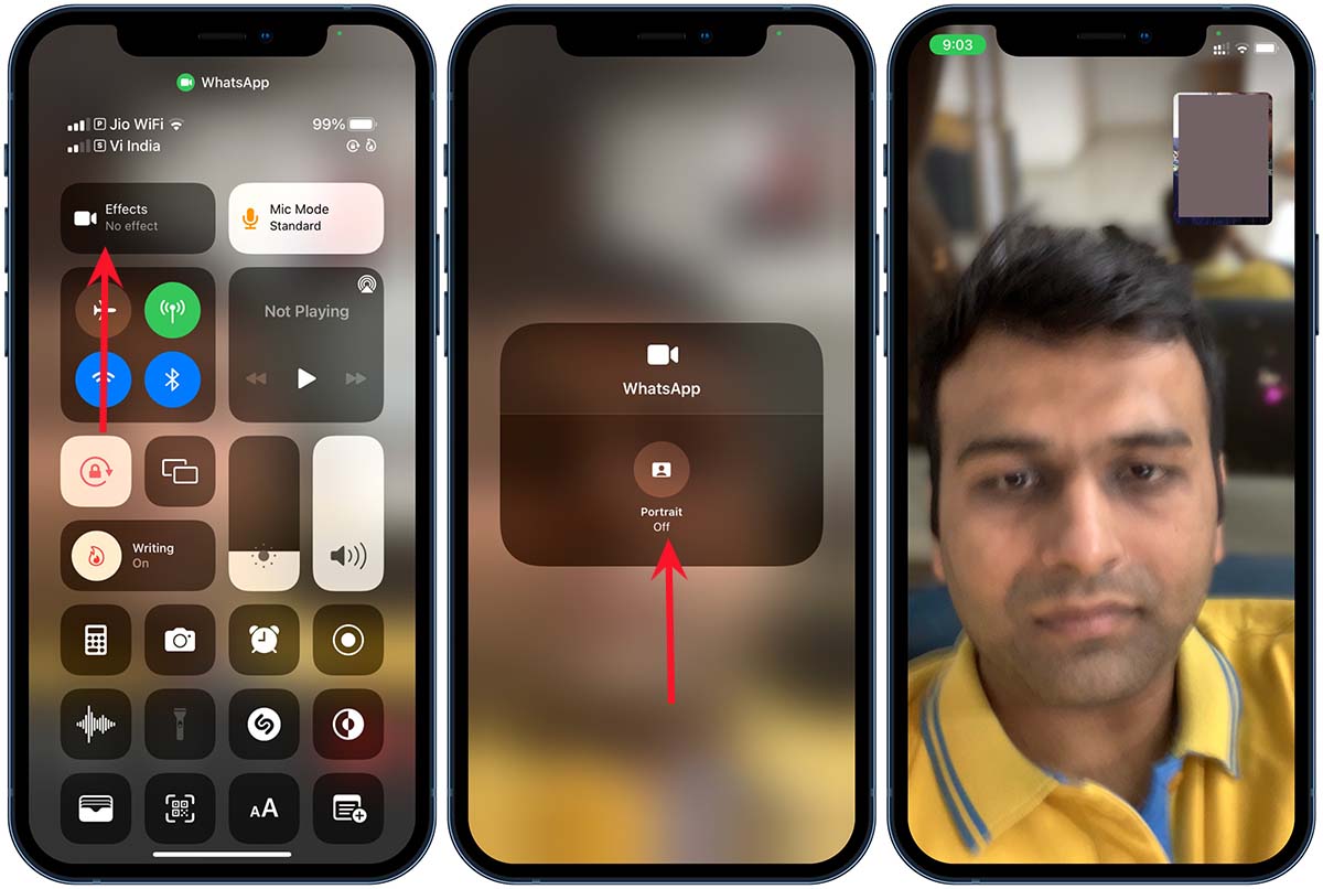 blur background in whatsapp video calls