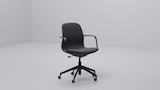 LÅNGFJÄLL Conference chair with armrests, Gunnared dark grey/black