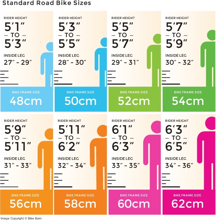 58cm Road Bike Size Chart