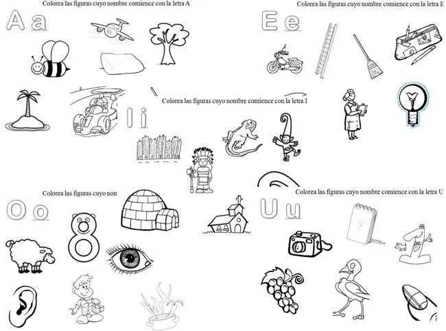 Vocales para colorear minusculas - Imagui