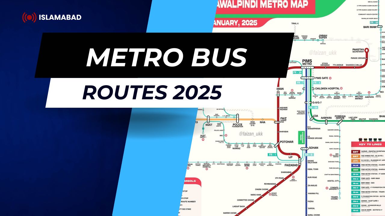 Islamabad Metro Bus Service & BRT Routes Updated Map