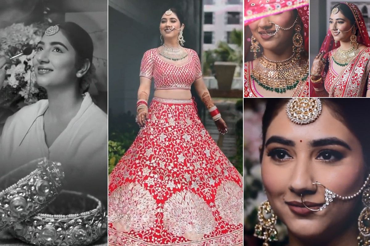 Disha Parmar is Elegance Personified in Red And Gold Lehenga by ...