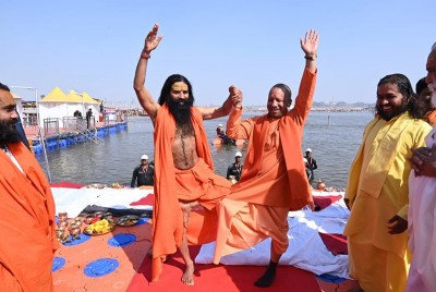 Yogi Adityanath, Amit Shah visit Maha Kumbh in Prayagraj