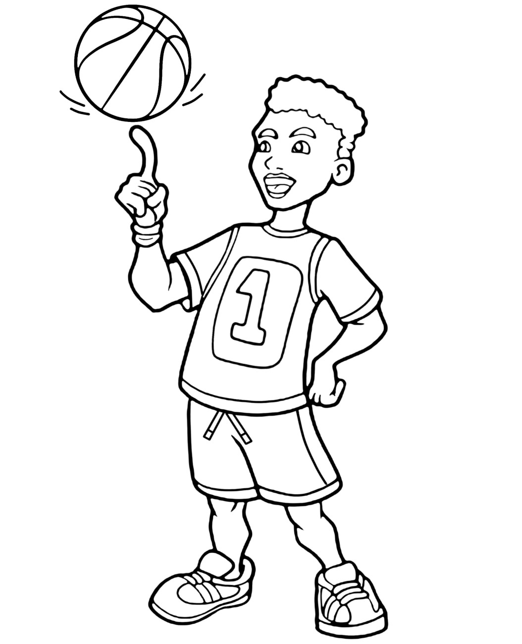 Sport Coloring Pages For Kids How To Draw A Basketball Player ...