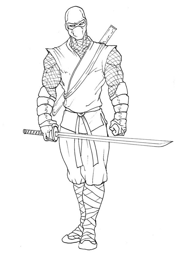 Coloring Pages | Ninja Warrior Coloring Page