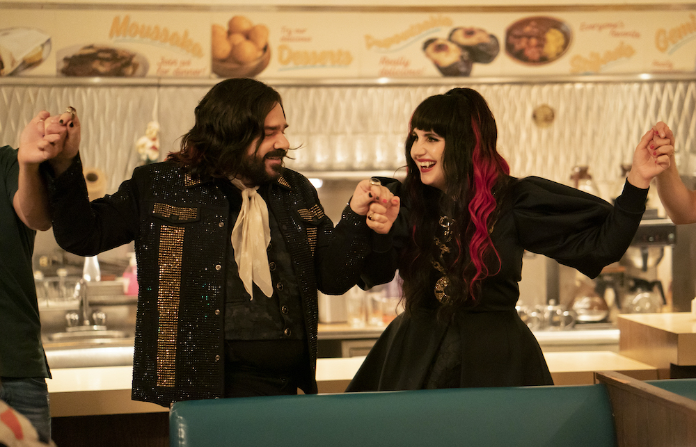 “WHAT WE DO IN THE SHADOWS” -- “The Campaign” --  Season 5, Episode 4 (Airs July 27) — Pictured (L-R): Natasia Demetriou as Nadja, Matt Berry as Laszlo.  CR: Russ Martin: FX