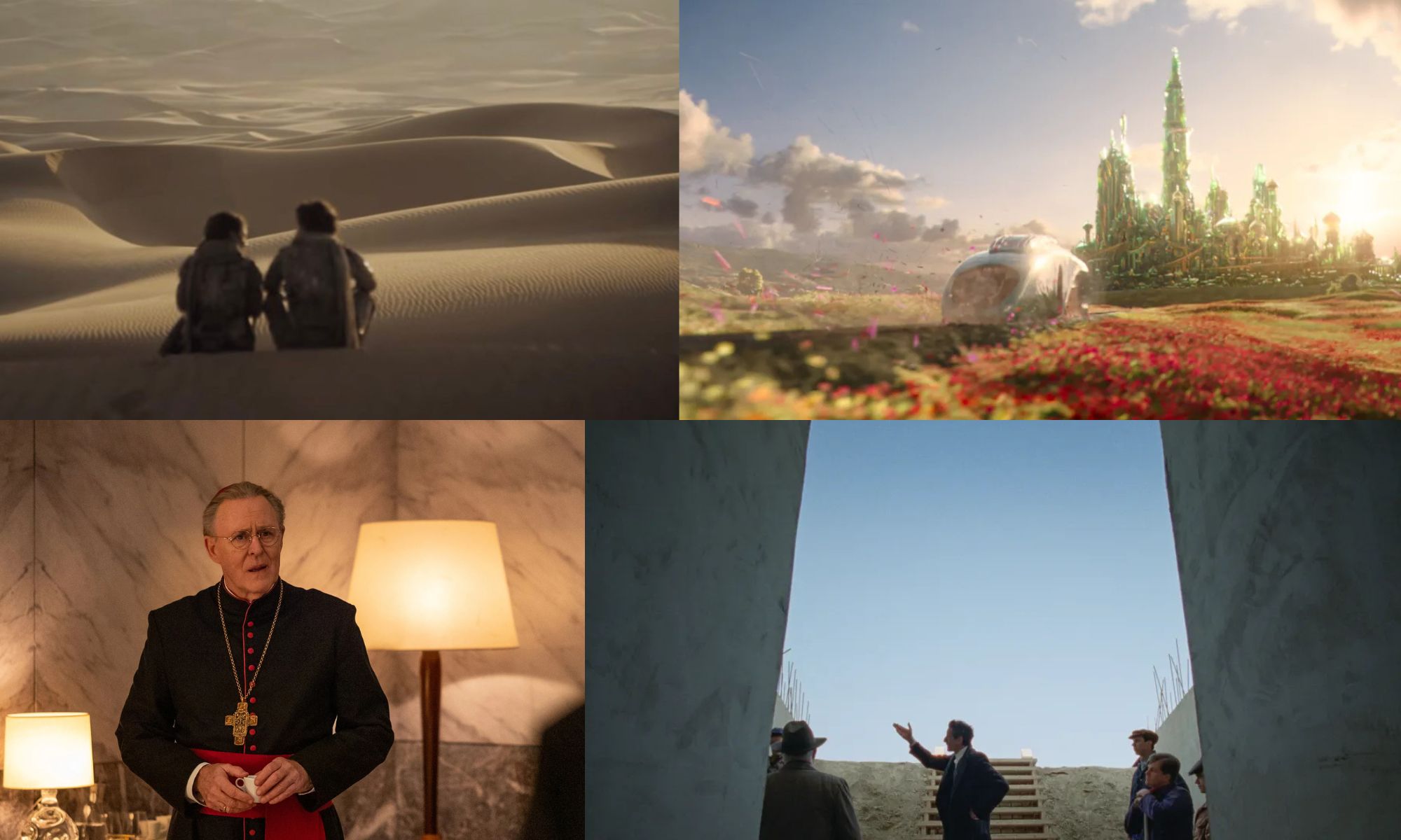 Clockwise from top left: 'Dune: Part 2'; 'Wicked'; 'The Brutalist'; 'Conclave