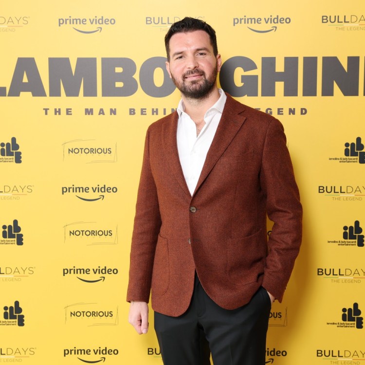 Andrea Iervolino at an event for "Lamborghini: The Man Behind the Legend," one of the many Italian automaker biopics he's produced