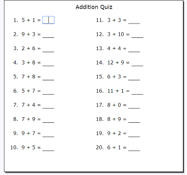 First Grade Interactive Math Skills - Adding