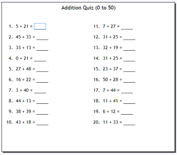 First Grade Interactive Math Skills - Adding