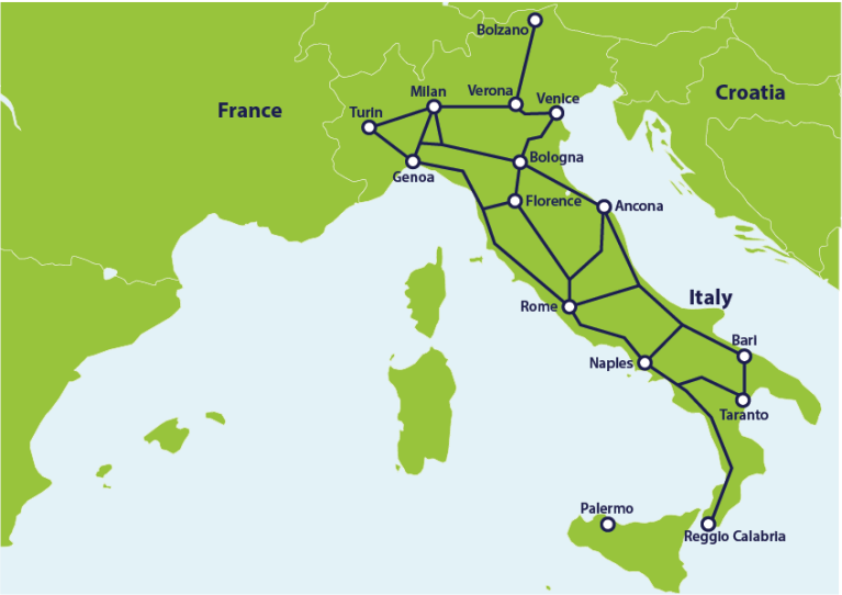 Rail Map Of Italy And France - United States Map