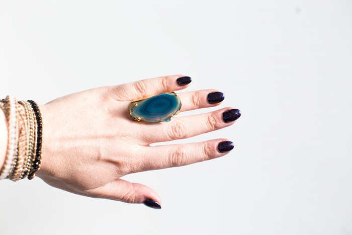 agate ring blue