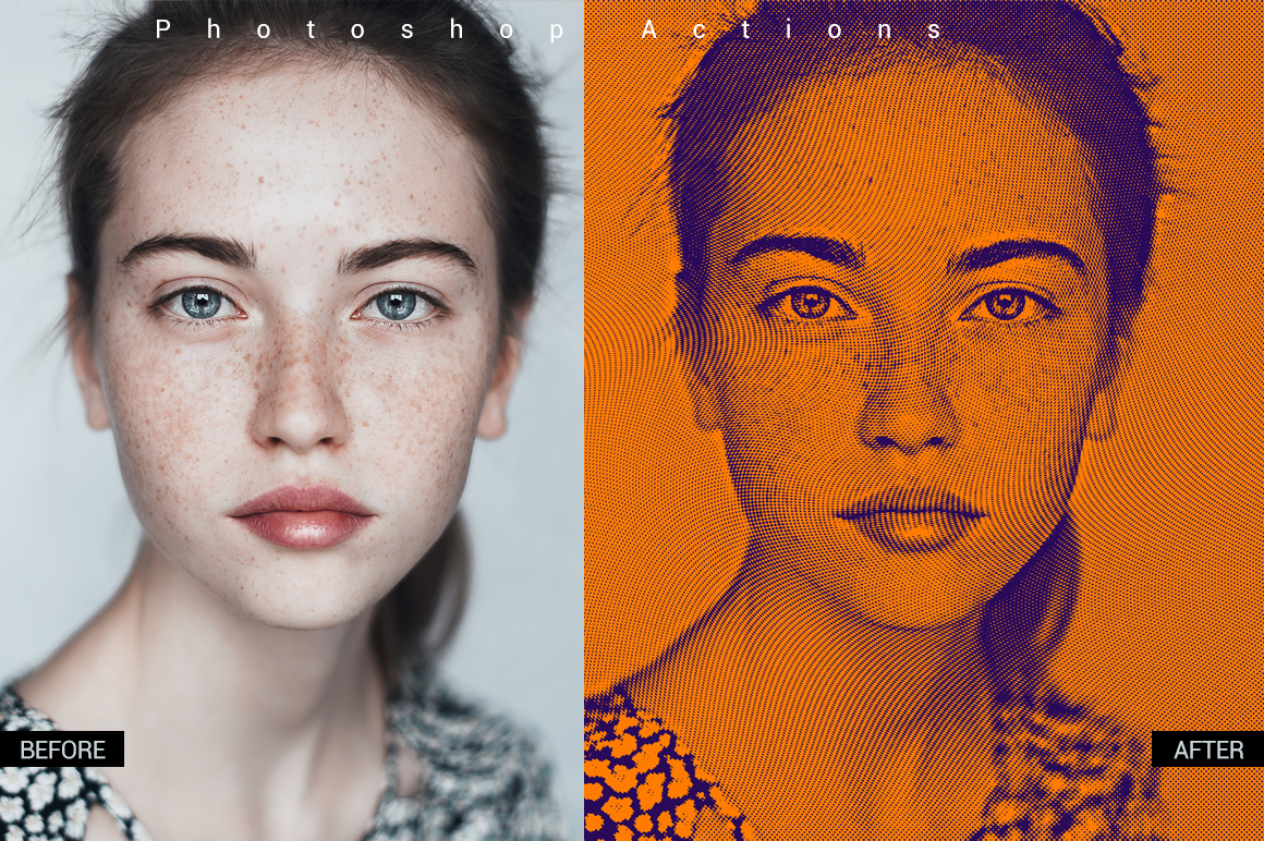 Halftone Photoshop Actions | InventActions