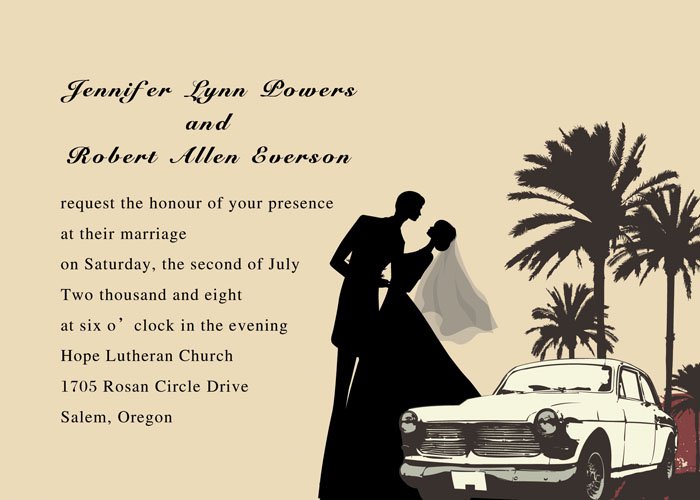 Romantic Wedding Invitation Wording Couple Hosting