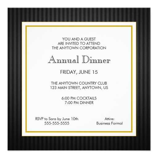 Company Dinner Invitation Wording