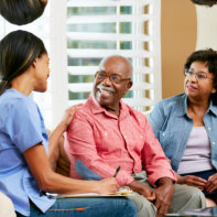 nurse explain the medication to her patient