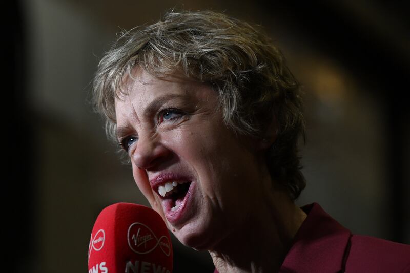 Labour party leader Ivana Bacik is interviewed as counting continues  at the RDS count centre. Photograph:  Charles McQuillan/Getty Images