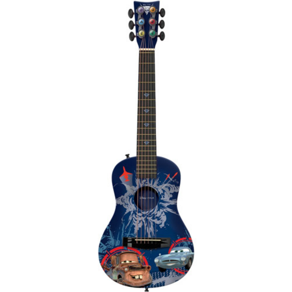 Disney Pixar Cars 2 Finn Mater Spy Children's Acoustic Guitar First Act Level 3 Ages 4 Spy Explosion Blue