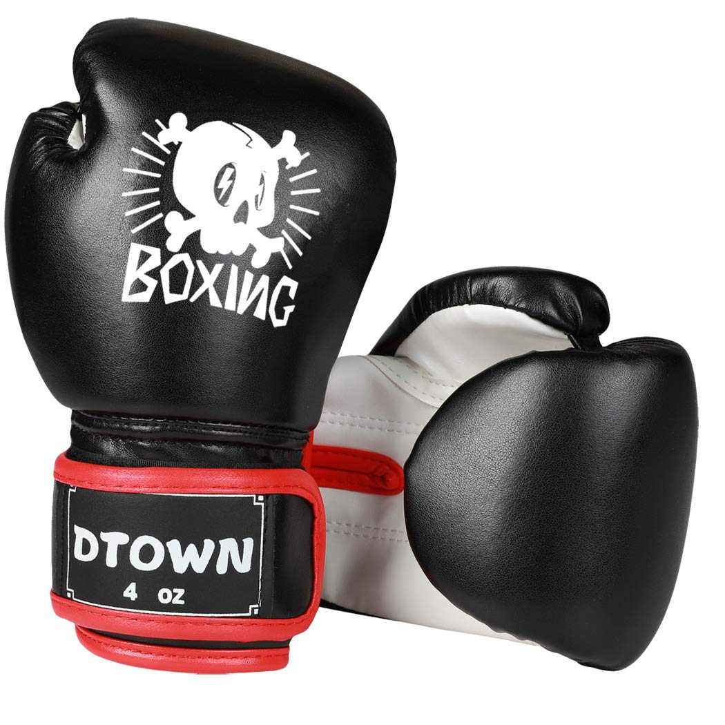 Dtown Kids Boxing Gloves 4oz 6oz Training Gloves for Children Age 3 to 12 Years PU Leather