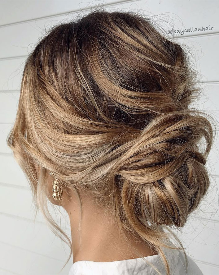 44 Romantic Messy updo hairstyles for medium length to long hair - messy updo hairstyle for elegant look, hairstyle ideas , updo, wedding updo hairstyle ,textured updo