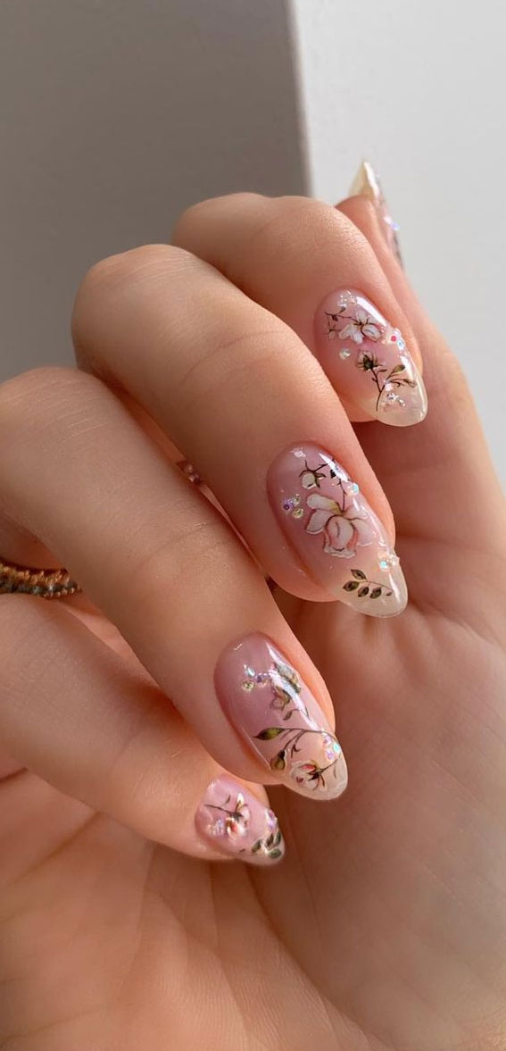 Most Beautiful Nail Designs You Will Love To wear In 2021 : Vintage rose nails