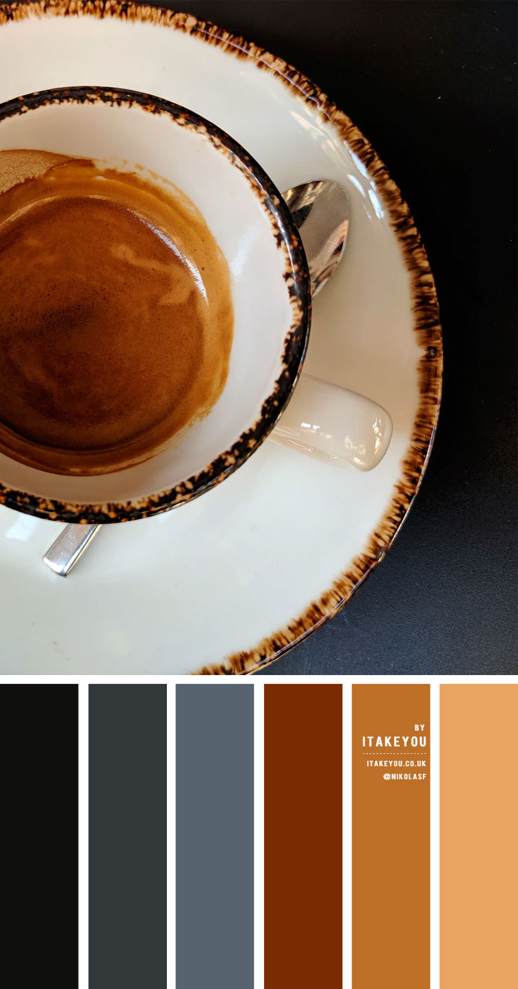 Dark Blue Grey and Brown Coffee – Colour Palette #41