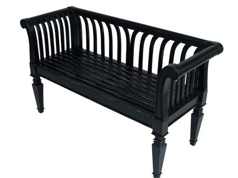 Black Entryway Bench